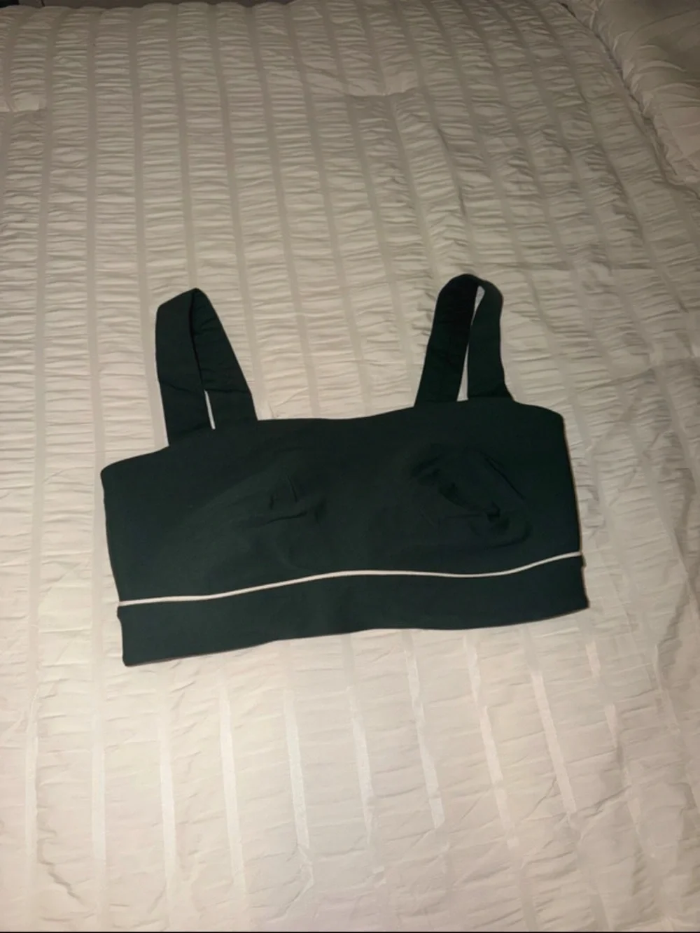 all in motion Dark Green Legging and Crop Top Set with White Stripe